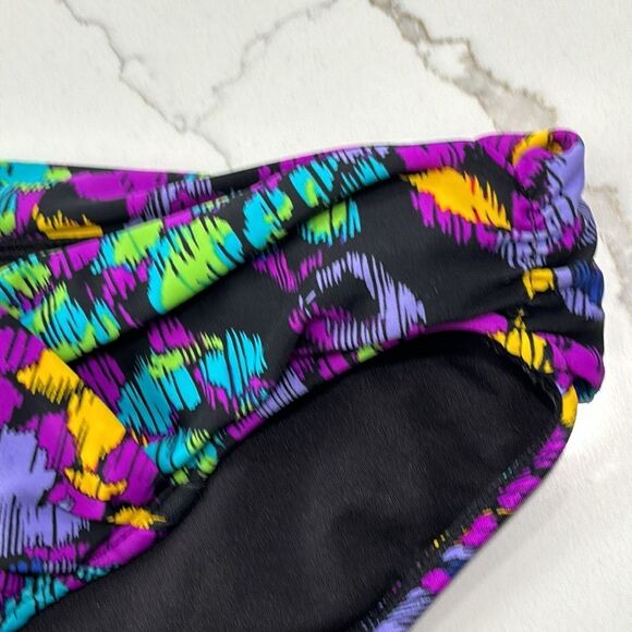 Allen B. Schwartz | Women’s Black Purple Bikini Bottoms Swimsuit Bathing Suit 10 - Picture 7 of 12